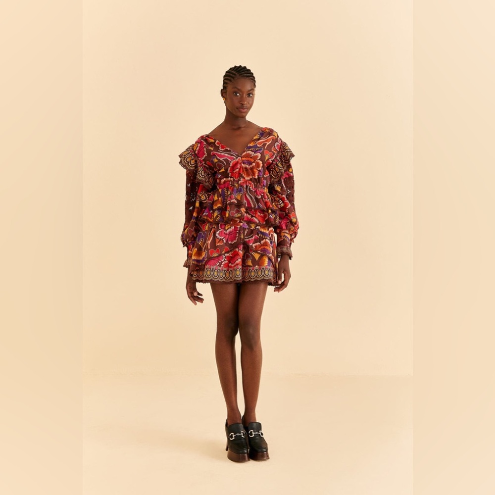 Farm Rio Brown Bright Flora
Mini Skirt